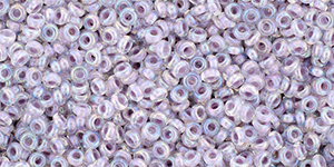 TOHO - Demi Round 11/0 2.2mm : Inside-Color Rainbow Crystal/Pale Lavender-Lined