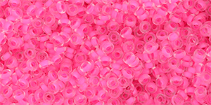 TOHO - Demi Round 11/0 2.2mm : Inside-Color Matte Crystal/Neon Pink-Lined