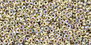 TOHO - Demi Round 11/0 2.2mm : Gold-Lined Rainbow Crystal