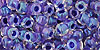 Round 6/0 Tube 2.5" : Inside-Color Rainbow Crystal/Tanzanite-Lined