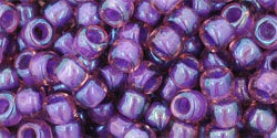 Round 6/0 Tube 2.5" : Inside-Color Rainbow Rosaline/Opaque Purple-Lined