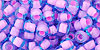 Round 6/0 Tube 2.5" : Inside-Color Aqua/Bubble Gum Pink-Lined