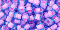 Round 6/0 Tube 2.5" : Inside-Color Aqua/Bubble Gum Pink-Lined