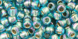 Round 6/0 Tube 2.5" : Gold-Lined Rainbow Aqua