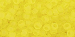 Round 8/0 Tube 2.5" : Transparent-Frosted Lemon