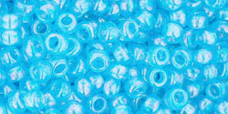 Round 8/0 Tube 2.5" : Transparent-Rainbow Aquamarine