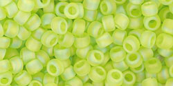 Round 8/0 Tube 2.5" : Transparent-Rainbow-Frosted Lime Green
