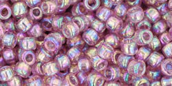 Round 8/0 Tube 2.5" : Transparent-Rainbow Lt Amethyst