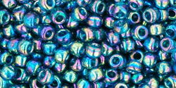 Round 8/0 Tube 2.5" : Transparent-Rainbow Teal