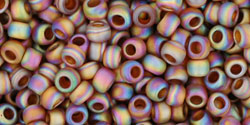 Round 8/0 Tube 2.5" : Transparent-Rainbow-Frosted Smoky Topaz