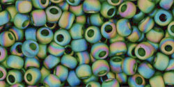 Round 8/0 Tube 2.5" : Transparent-Rainbow-Frosted Olivine