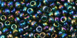Round 8/0 Tube 2.5" : Transparent-Rainbow Olivine