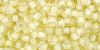 TOHO - Round 8/0 : Inside-Color Luster Crystal/Opaque Yellow-Lined