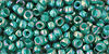 Round 8/0 Tube 2.5" : Inside-Color Rainbow Lt Sapphire/Opaque Teal-Lined