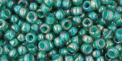 Round 8/0 Tube 2.5" : Inside-Color Rainbow Lt Sapphire/Opaque Teal-Lined