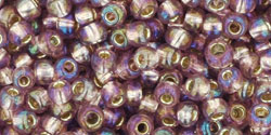 Round 8/0 Tube 2.5" : Silver-Lined Rainbow Amethyst