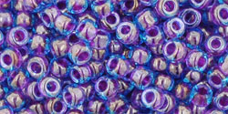 TOHO - Round 8/0 : Inside-Color Aqua/Purple-Lined