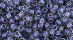 TOHO - Round 8/0 : Inside-Color Rainbow Crystal/Metallic Purple-Lined