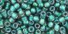 Round 8/0 Tube 2.5" : Inside-Color Frosted Crystal/Metallic Teal-Lined