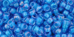 TOHO - Round 8/0 : Inside-Color Lt Sapphire/Opaque Blue-Lined