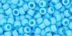 Round 8/0 Tube 2.5" : Opaque-Frosted Blue Turquoise