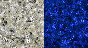 TOHO - Round 8/0 : Glow In The Dark - Silver-Lined Crystal/Glow Blue