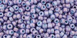 Round 11/0 Tube 2.5" : Marbled Opaque Lt Blue/Amethyst
