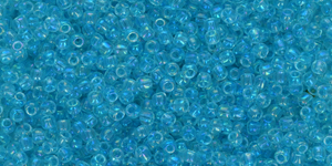 Toho CUBE Seed Beads 4mm AQUA OPAQUE YELLOW LINED 2.5 Tube