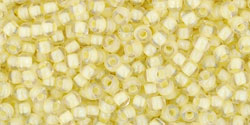 TOHO - Round 11/0 : Inside-Color Luster Crystal/Opaque Yellow-Lined