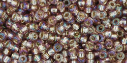 Round 11/0 Tube 2.5" : Silver-Lined Rainbow Amethyst