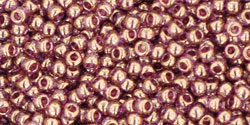 Round 11/0 Tube 2.5" : Gold-Lustered Lt Amethyst