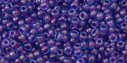 TOHO - Round 11/0 : Inside-Color Aqua/Purple-Lined