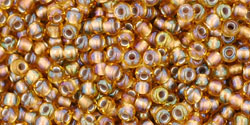 Round 11/0 Tube 2.5" : Gold-Lined Rainbow Topaz