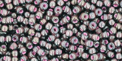 TOHO - Round 11/0 : Inside-Color Lustered Black Diamond/Pink-Lined