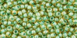 Round 11/0 Tube 2.5" : Inside-Color Topaz/Mint Julep-Lined