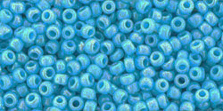 Round 11/0 Tube 2.5" : Opaque-Rainbow Blue Turquoise