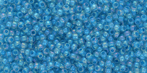 Toho CUBE Seed Beads 4mm AQUA BUBBLE GUM PINK LINED 2.5 Tube