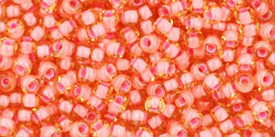 TOHO - Round 11/0 : Inside-Color Lt Topaz/Coral Pink-Lined