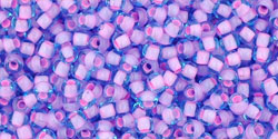 TOHO - Round 11/0 : Inside-Color Aqua/Bubble Gum Pink-Lined