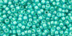 Round 11/0 Tube 2.5" : Inside-Color Aqua/Lt Jonquil-Lined