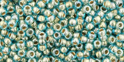 Round 11/0 Tube 2.5" : Gold-Lined Aqua