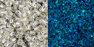 TOHO - Round 11/0 : Glow In The Dark - Silver-Lined Crystal/Glow Blue