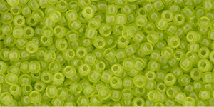 TOHO - Round 11/0 : HYBRID Sueded Gold Transparent Lime Green