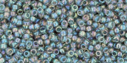 Round 15/0 Tube 2.5" : Transparent-Rainbow Black Diamond