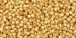 Round 15/0 Tube 2.5" : Metallic 24K Gold Plated