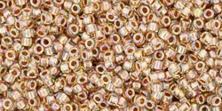 Round 15/0 Tube 2.5" : Gold-Lined Rainbow Crystal