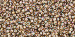 Round 15/0 Tube 2.5" : Gold-Lined Rainbow Black Diamond