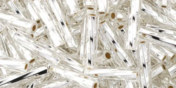 TOHO - Twisted Bugle #3 (9mm) : Silver-Lined Crystal