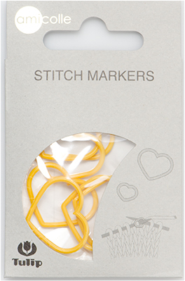 Tulip - Stitch Markers (7 pcs) : Heart - Yellow X-Large