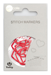 Tulip - Stitch Markers (7 pcs) : Heart - Red X-Large